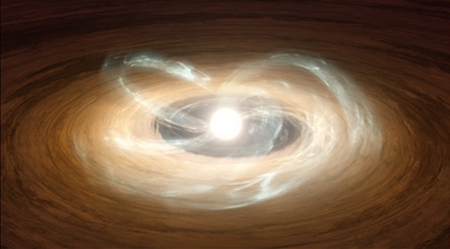 Bintang yang sedang terbentuk. Kredit: Caltech/T. Pyle (IPAC)