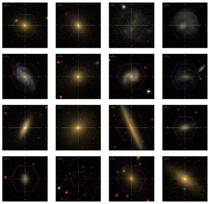 Set data galaksi dekat yang diperoleh MaNGA.  Kredit: SDSS/ Kolaborasi MaNGA 