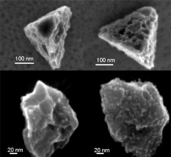  Butiran silikon hibrida yang diekstrak dari meteorit Murchison. Kredit:  Amari et al. (1994) Geochimica et Cosmochimica Acta 58, 459-470