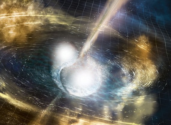 Ilustrasi tabrakan bintang neutron. Kredit: NSF/LIGO/Sonoma State University/A. Simonnet