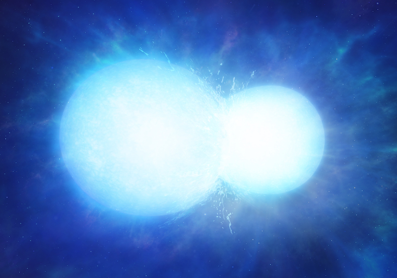 Ilustrasi penggabungan bintang katai putih. Kredit: Universitas Warwick/Mark Garlick