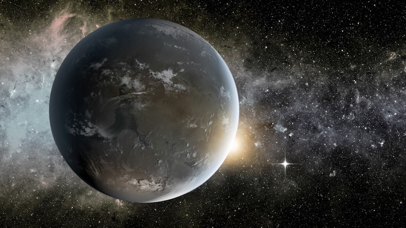 Ilustrasi planet Bumi Super Kepler-62f. Kredit: NASA Ames/JPL-Caltech