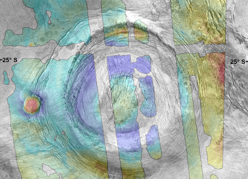 Korona Aramaiti yang diamati misi Magellan. Kredit: NASA/PSI